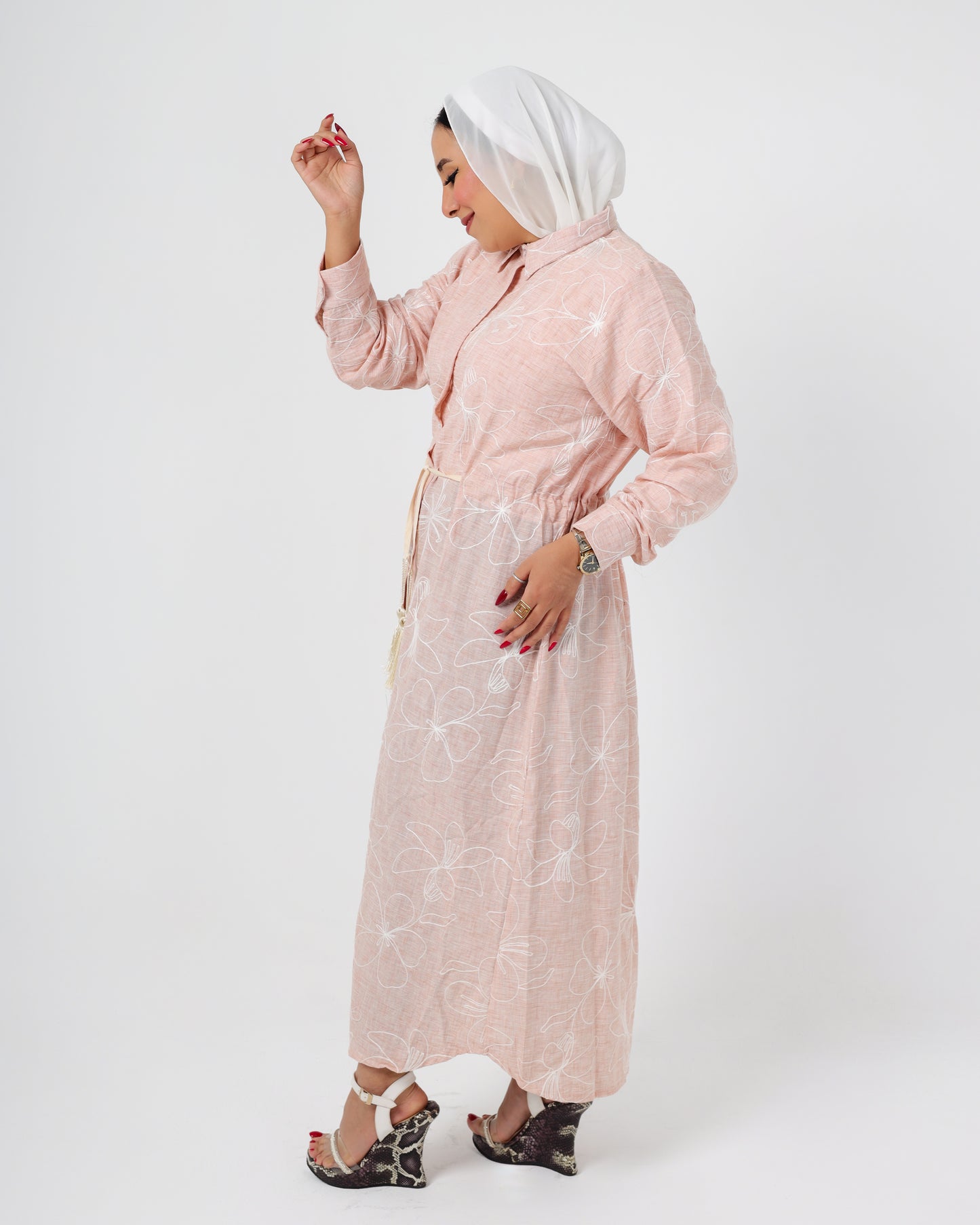 French embroidered linen dress