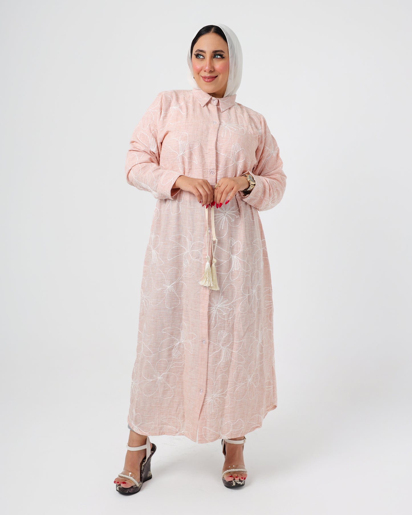 French embroidered linen dress