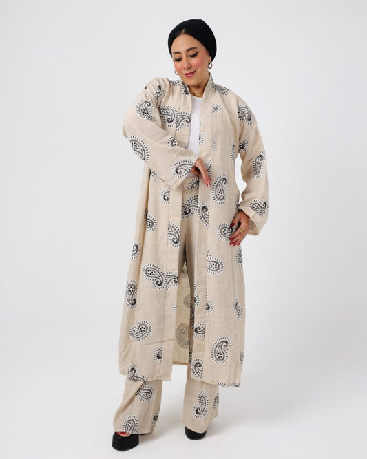 Printed Italian linen suit