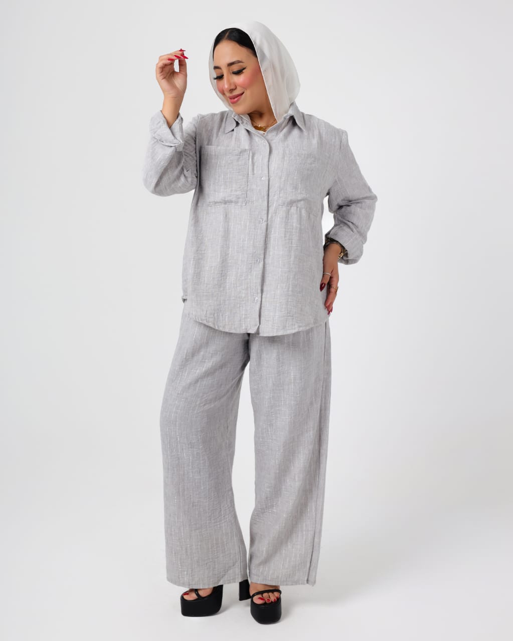 French crystal linen suit