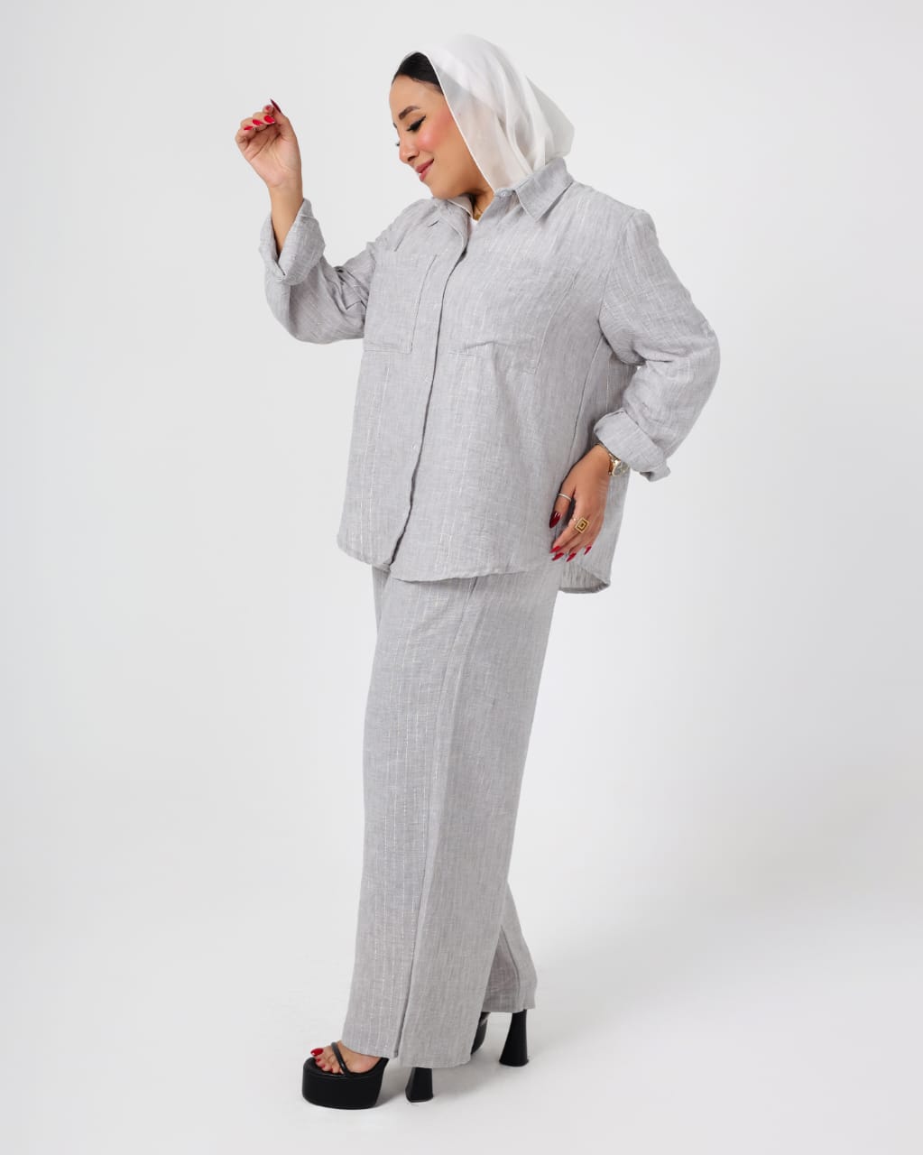 French crystal linen suit