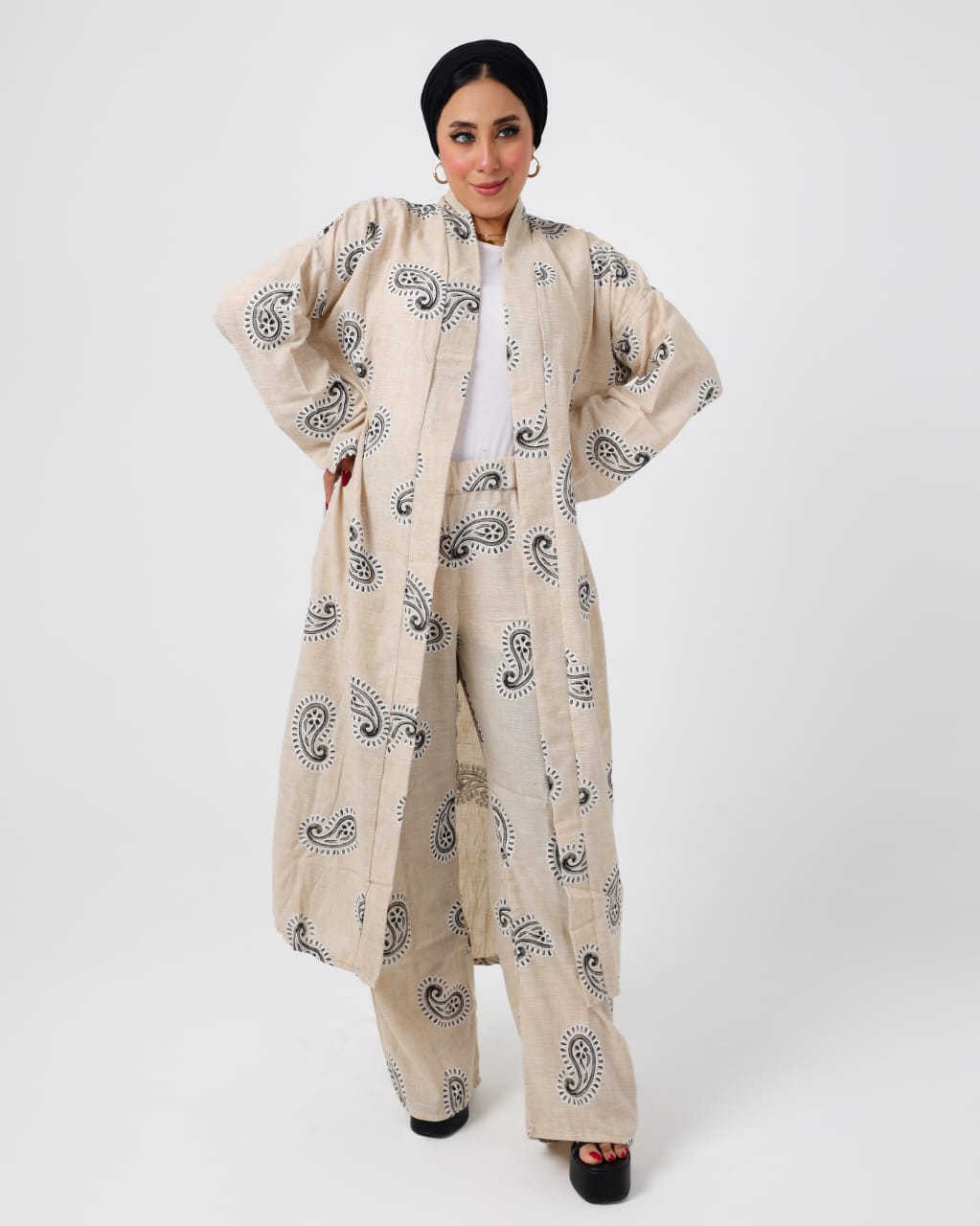 Printed Italian linen suit