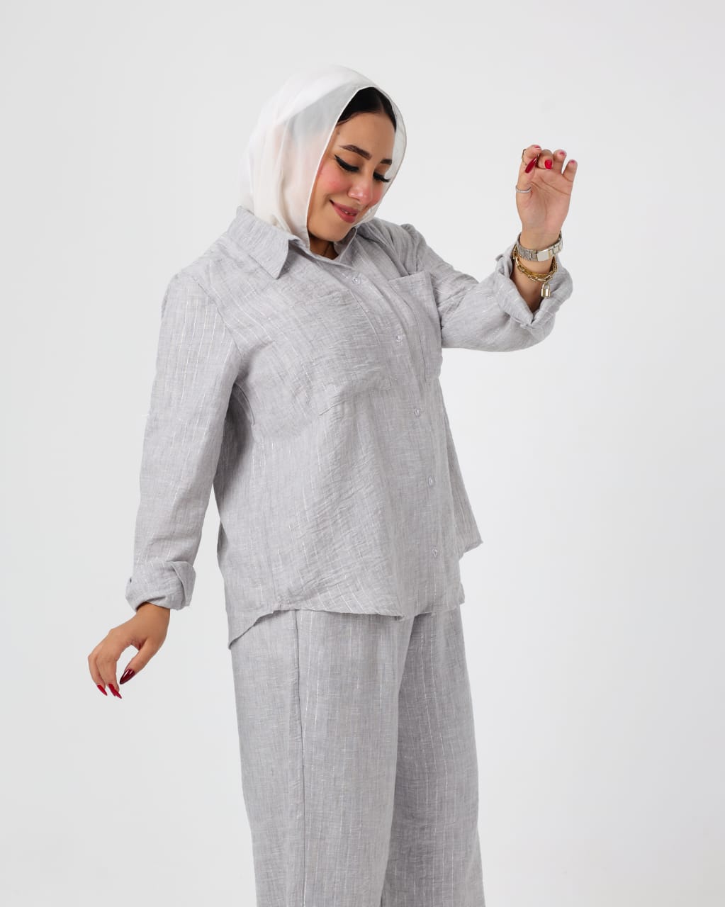 French crystal linen suit