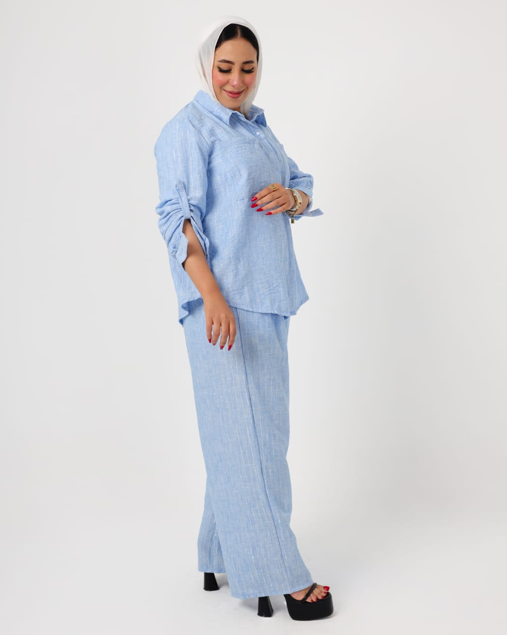 French crystal linen suit