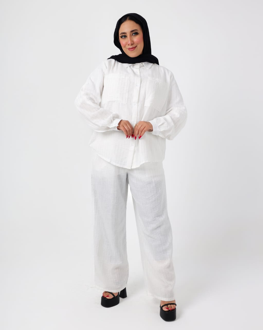 French crystal linen suit