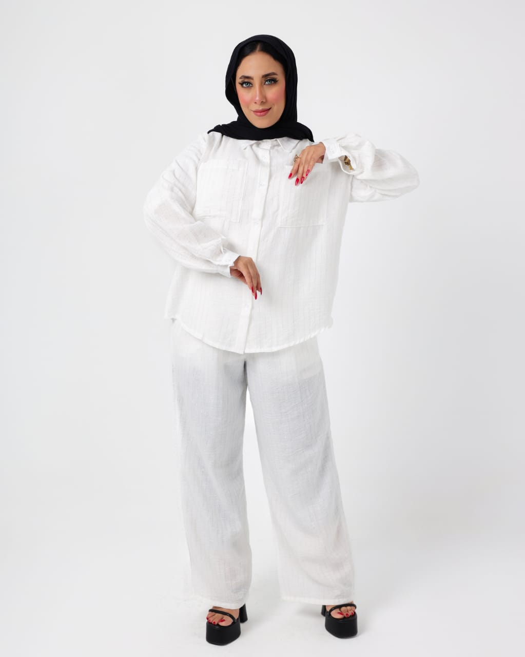French crystal linen suit