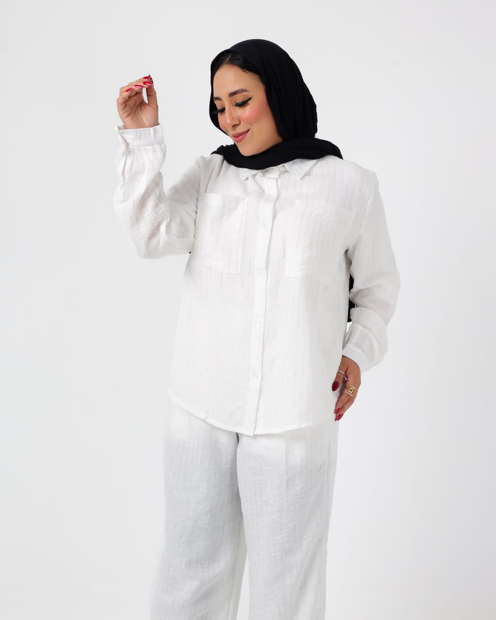 French crystal linen suit