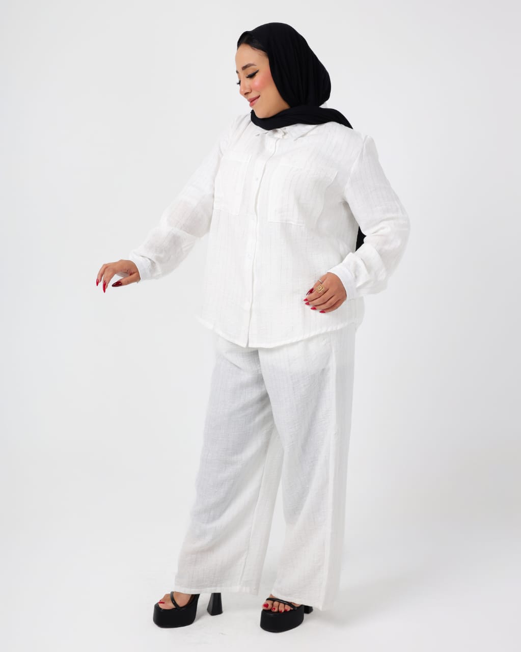 French crystal linen suit