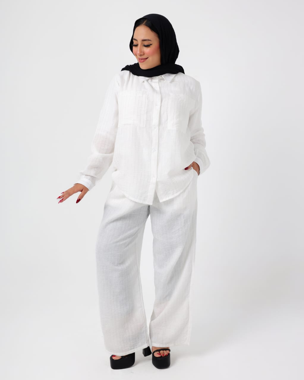 French crystal linen suit