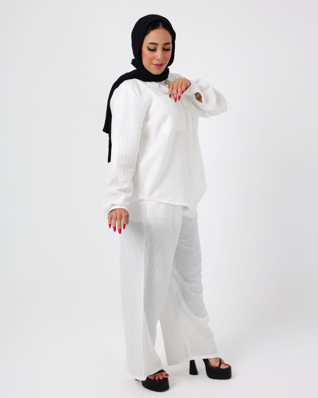 French crystal linen suit