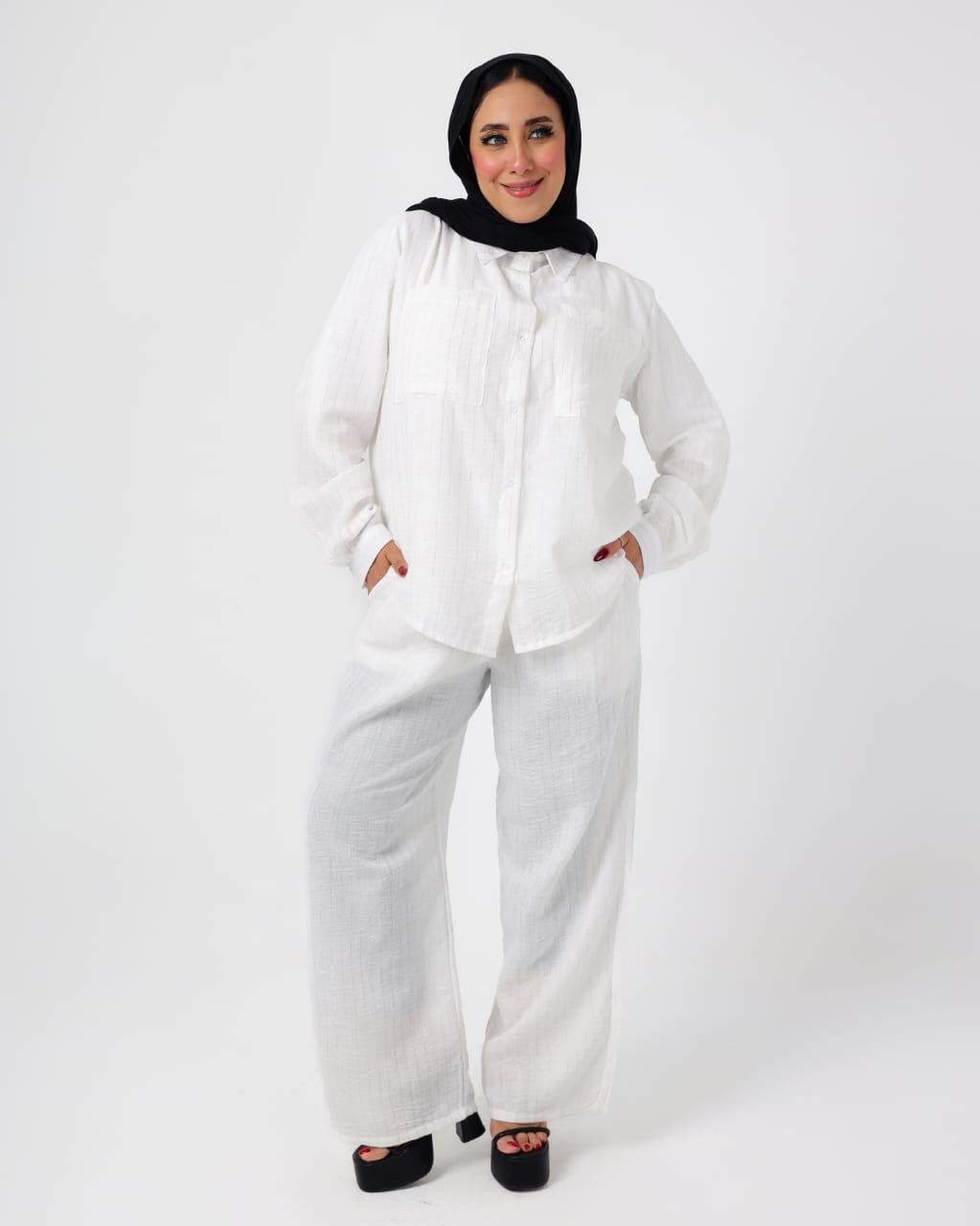 French crystal linen suit