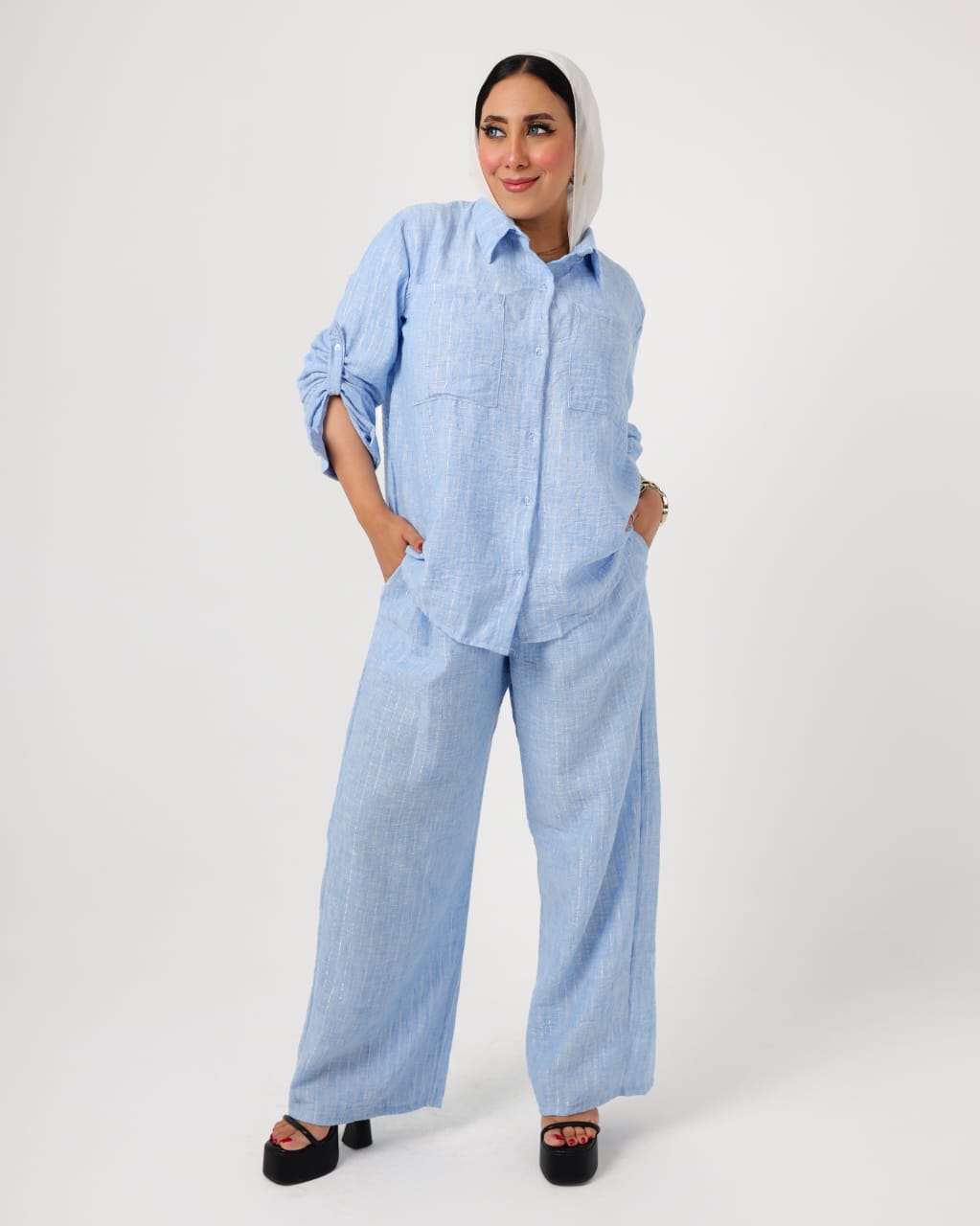 French crystal linen suit