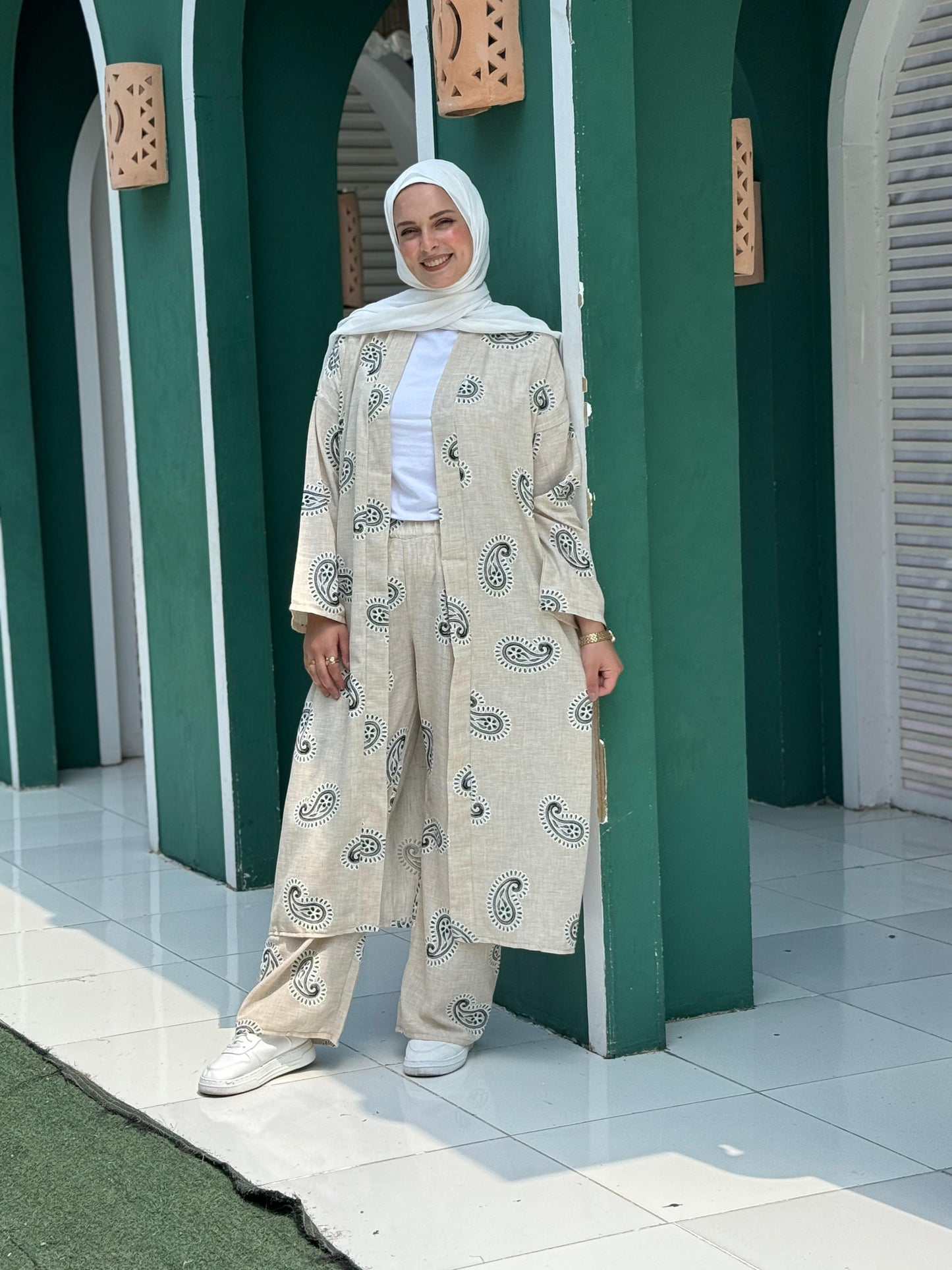 Printed Italian linen suit