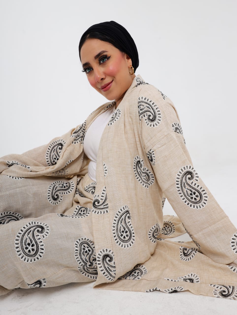 Printed Italian linen suit
